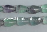 CFL328 15.5 inches 8*14mm teardrop natural fluorite beads