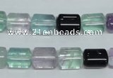 CFL329 15.5 inches 8*12mm flat column natural fluorite beads