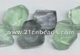 CFL331 15.5 inches 14*18mm faceted nugget natural fluorite beads