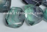 CFL332 15.5 inches 20*24mm faceted nugget natural fluorite beads