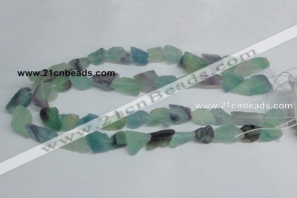 CFL333 15.5 inches 12*18mm nugget natural fluorite beads wholesale