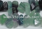 CFL334 15.5 inches 12*16mm nugget natural fluorite beads wholesale