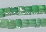 CFL338 15.5 inches 8*8mm cube natural green fluorite beads