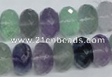 CFL341 15.5 inches 10*14mm faceted rondelle natural fluorite beads