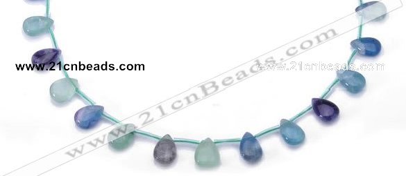 CFL35 8*12mm teardrop B grade natural fluorite beads Wholesale