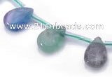 CFL36 B grade 10*14mm teardrop natural fluorite gemstone beads