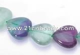 CFL38 8*8mm heart B grade natural fluorite beads Wholesale