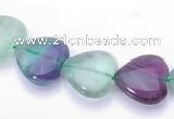 CFL40 12*12mm B grade heart natural fluorite gemstone beads