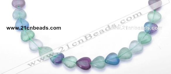 CFL40 12*12mm B grade heart natural fluorite gemstone beads