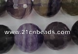 CFL408 15.5 inches 20mm faceted round rainbow fluorite beads