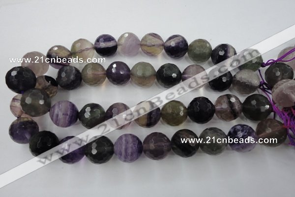 CFL408 15.5 inches 20mm faceted round rainbow fluorite beads