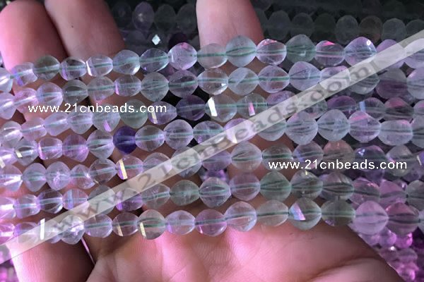 CFL416 15.5 inches 6mm faceted nuggets fluorite gemstone beads