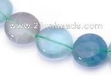 CFL42 8*8mm flat round B grade natural fluorite beads Wholesale