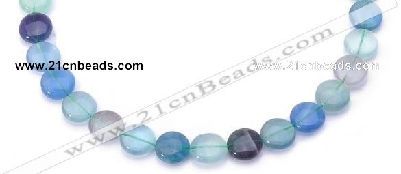 CFL42 8*8mm flat round B grade natural fluorite beads Wholesale