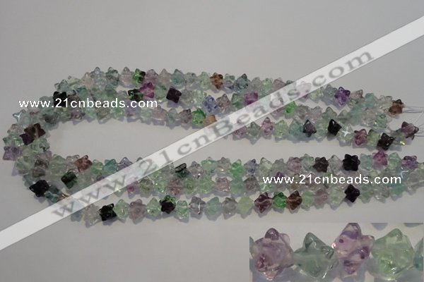 CFL480 15.5 inches 6*6mm carved cube natural fluorite beads