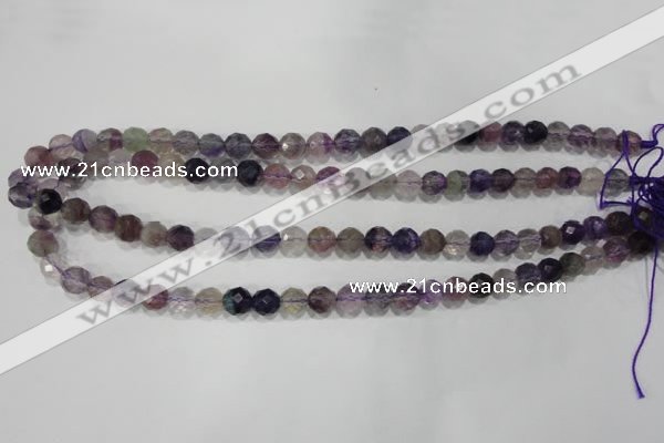 CFL500 15.5 inches 8mm faceted round fluorite beads wholesale