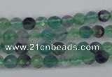 CFL51 15.5 inches 6mm faceted round AB grade natural fluorite beads