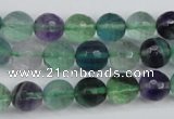 CFL53 15.5 inches 10mm faceted round AB grade natural fluorite beads