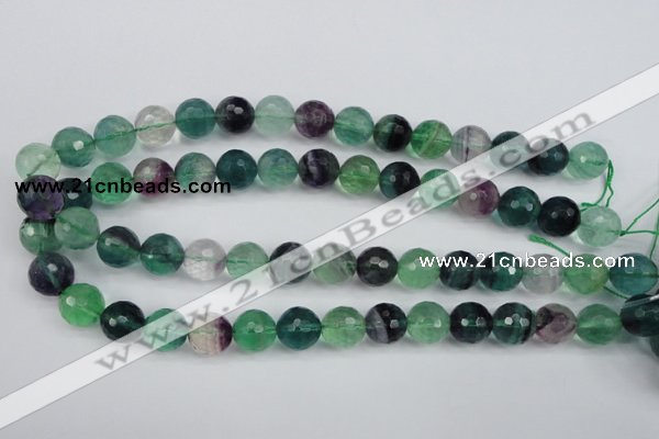 CFL55 15.5 inches 14mm faceted round AB grade natural fluorite beads