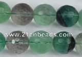 CFL56 15.5 inches 16mm faceted round AB grade natural fluorite beads