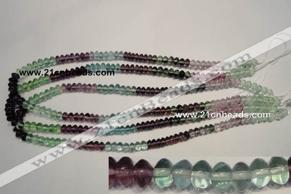 CFL561 15.5 inches 4*6mm rondelle fluorite gemstone beads wholesale