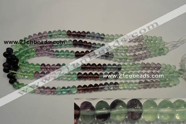 CFL562 15.5 inches 6*8mm rondelle fluorite gemstone beads wholesale