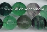 CFL57 15.5 inches 18mm faceted round AB grade natural fluorite beads