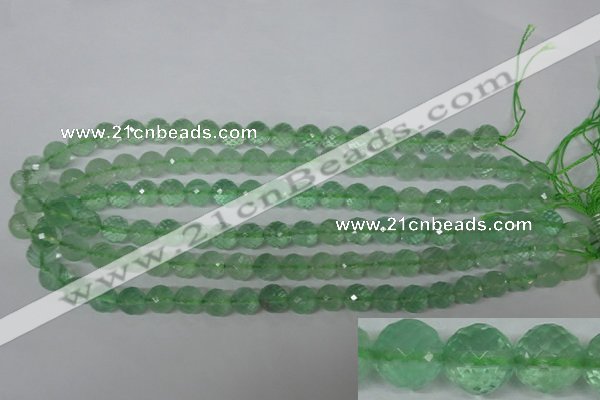 CFL623 15.5 inches 10mm faceted round green fluorite beads wholesale