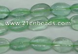 CFL642 15.5 inches 10*14mm oval green fluorite beads wholesale