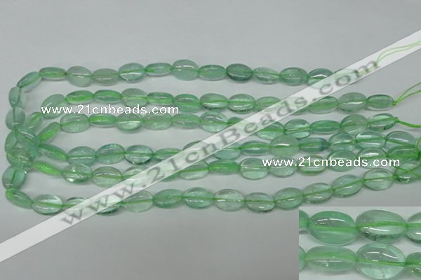 CFL642 15.5 inches 10*14mm oval green fluorite beads wholesale