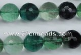 CFL65 15.5 inches 14mm faceted round A grade natural fluorite beads