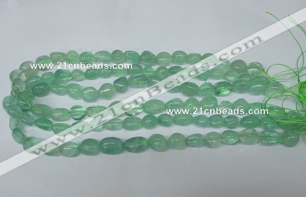 CFL655 15.5 inches 8*10mm - 9*13mm nuggets green fluorite beads