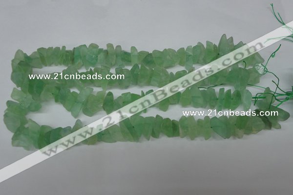 CFL656 15.5 inches 5*15mm matte green fluorite chips beads