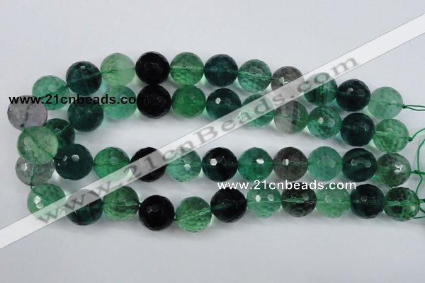 CFL66 15.5 inches 16mm faceted round A grade natural fluorite beads