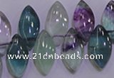 CFL701 Top-drilled 9*18mm marquise natural fluorite beads wholesale