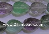 CFL715 15.5 inches 15*20mm faceted teardrop natural fluorite beads