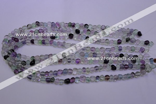 CFL721 15.5 inches 7*8mm nuggets natural fluorite beads wholesale