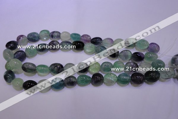 CFL722 15.5 inches 13*16mm nuggets natural fluorite beads wholesale