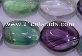 CFL724 15.5 inches 18*27mm nuggets natural fluorite beads wholesale