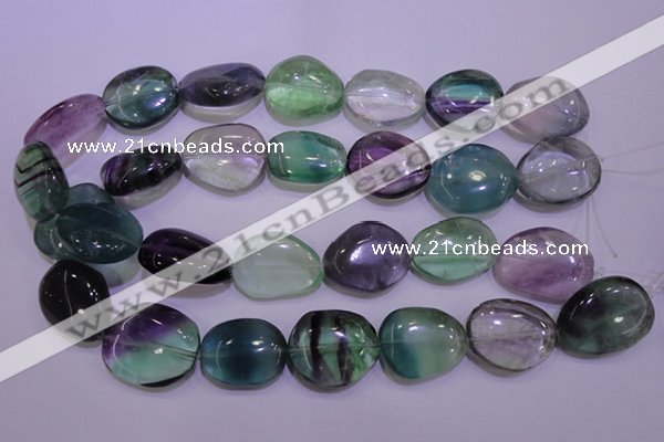 CFL724 15.5 inches 18*27mm nuggets natural fluorite beads wholesale