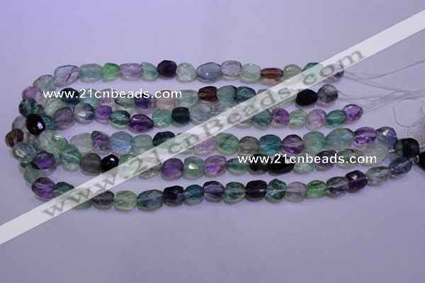 CFL725 15.5 inches 9*11mm faceted nuggets natural fluorite beads