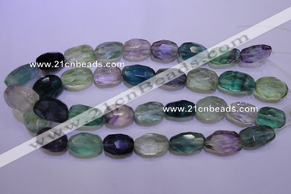 CFL728 15.5 inches 16*22mm faceted nuggets natural fluorite beads