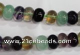 CFL762 15.5 inches 6*10mm rondelle rainbow fluorite gemstone beads