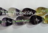 CFL766 15.5 inches 10*16mm teardrop rainbow fluorite gemstone beads