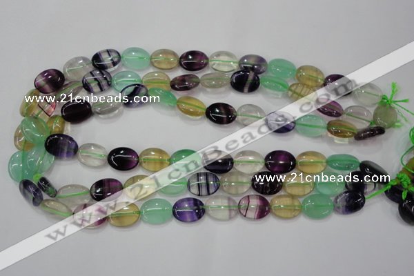 CFL776 15.5 inches 12*16mm oval rainbow fluorite gemstone beads