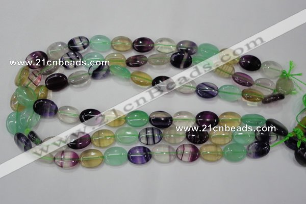 CFL777 15.5 inches 13*18mm oval rainbow fluorite gemstone beads