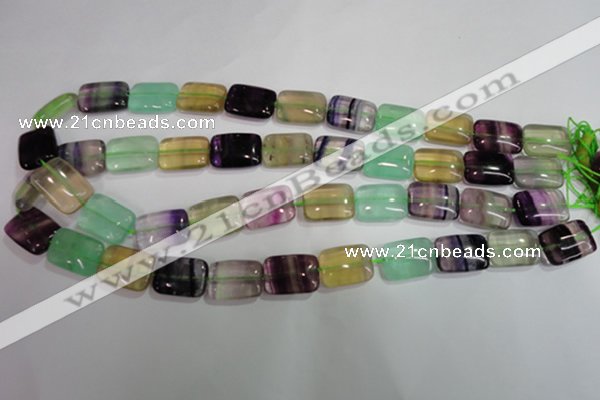 CFL793 15.5 inches 12*16mm rectangle rainbow fluorite gemstone beads