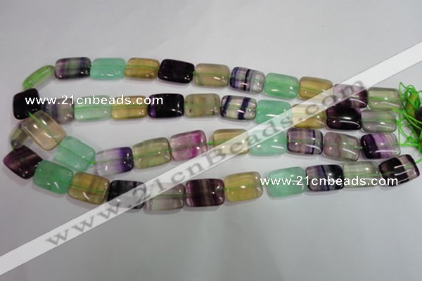 CFL794 15.5 inches 13*18mm rectangle rainbow fluorite gemstone beads