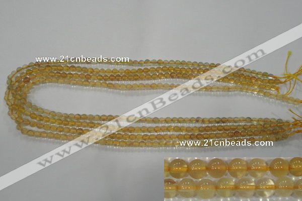 CFL800 15.5 inches 4mm round yellow fluorite gemstone beads