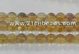 CFL801 15.5 inches 6mm round yellow fluorite gemstone beads